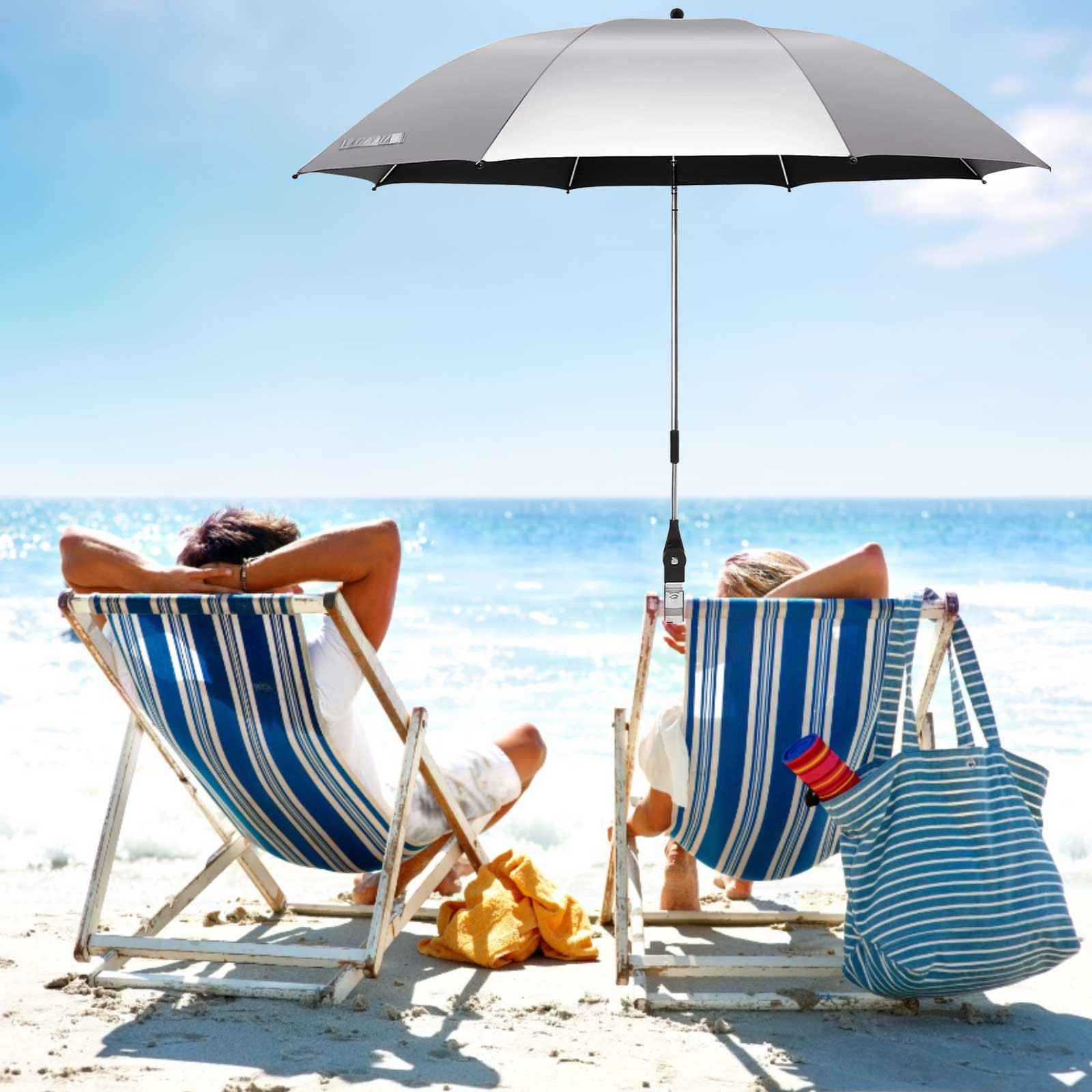 Save Big Now, Portable Beach Chair with Detachable Sun Umbrella Folding Camping and Fishing Chair with Sunshade Beach Chair, Camping Chair, Folding Chair | Plastic, A, Akmoler